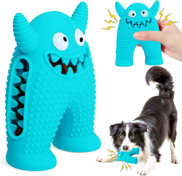 Jouets couineurs pour chiens pour mâcheurs agressifs, jouet à mâcher interactif durable pour petits chiens, jouets de nettoyage des dents en caoutchouc naturel pour chiots