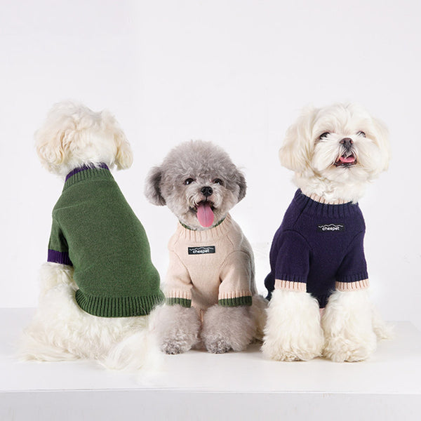 Contrast Color Two Legs Fall Winter Fashion Pet Sweater