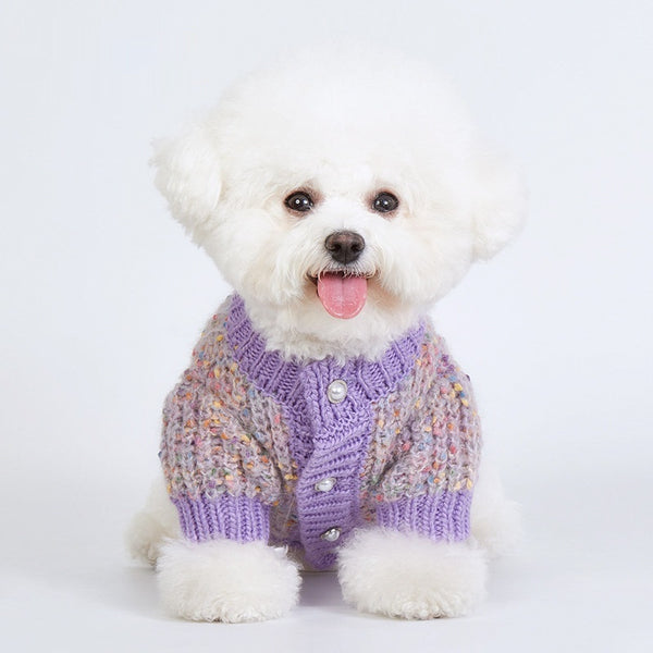 Dog Clothes Sweater Soft Glutinous Bean Cardigan