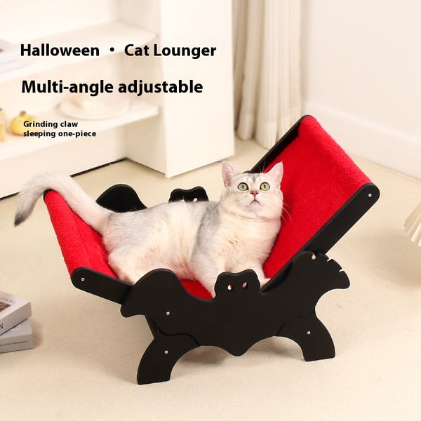 Fauteuil inclinable pour chat chauve-souris européen et américain Halloween noir rouge