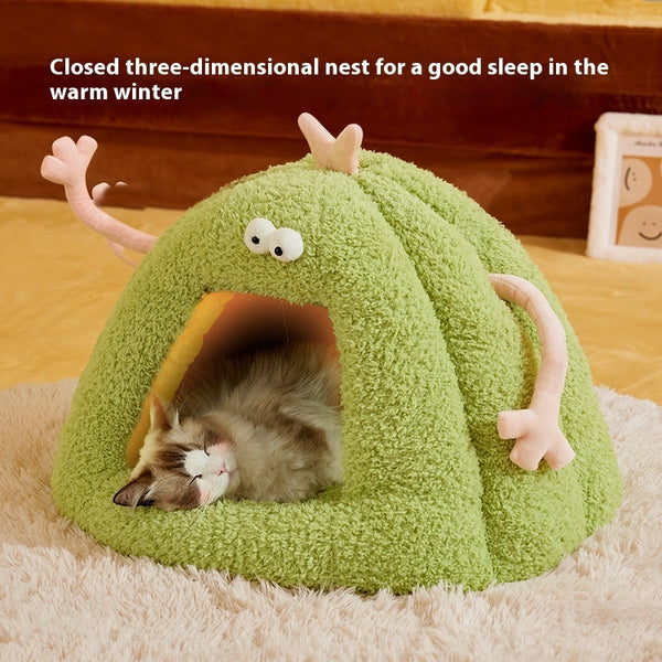 Small Monster-shaped Cat Kennel Warm Semi-enclosed