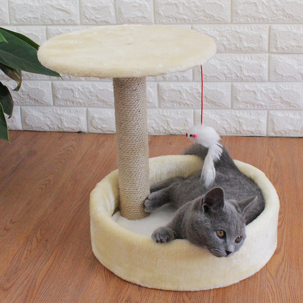 Árbol para gatos, pequeño juguete de sisal, plataforma de salto, casa para gatos para las cuatro estaciones