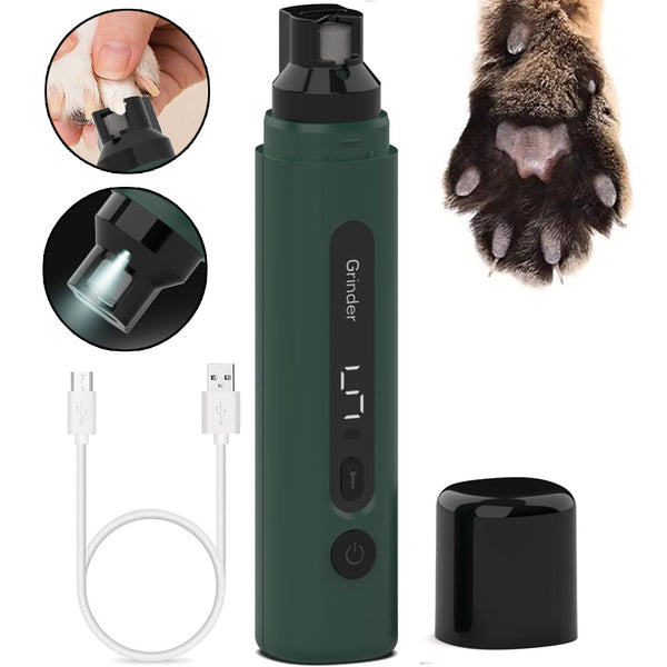 Broyeur à ongles électrique pour chiens et chats, rechargeable, super silencieux, avec réglage à 5 vitesses, pour petits, moyens et grands chiens et chats, soins des griffes, produits pour animaux de compagnie