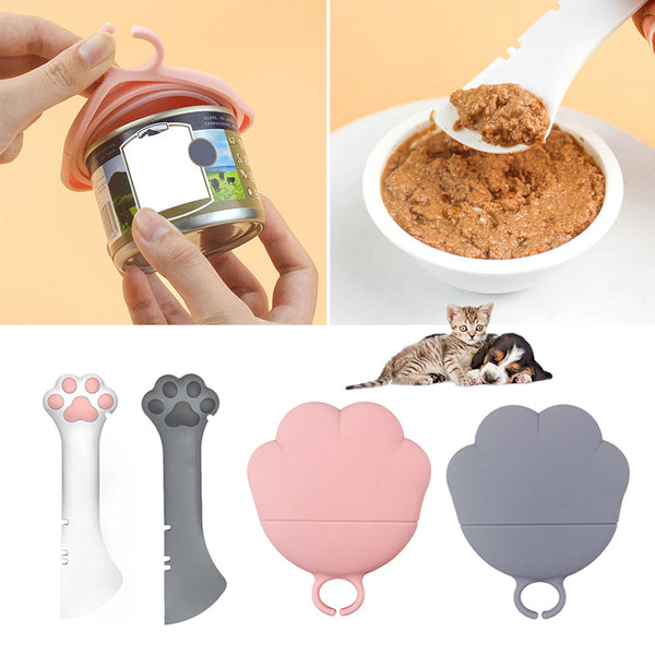 Cuchara multifunción para alimentos enlatados para mascotas, abridor de frascos, cuchara para mezclar alimentos húmedos y secos para cachorros, accesorios para gatos y perros, pala para comederos, vajilla para mascotas ...