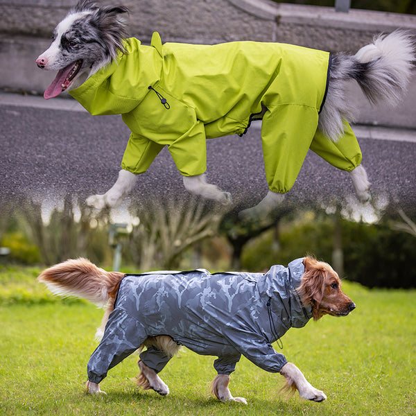 Imperméable d'extérieur imperméable et réfléchissant pour grands chiens et animaux domestiques