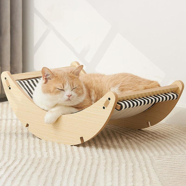 Wooden Cat Rocking Bed