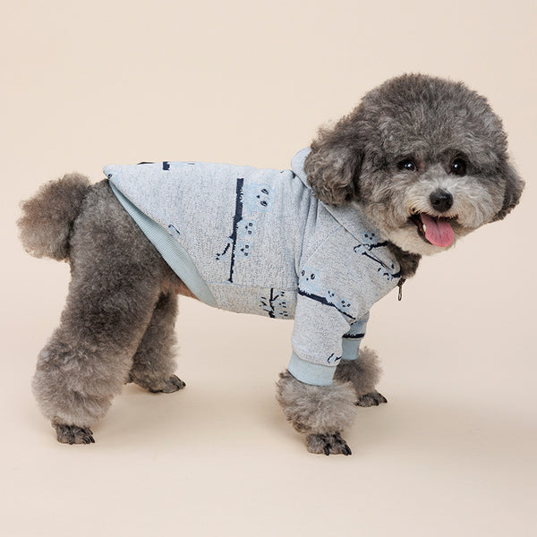 Casual Pet Clothes Dog Pattern Sweater Zipper Coat