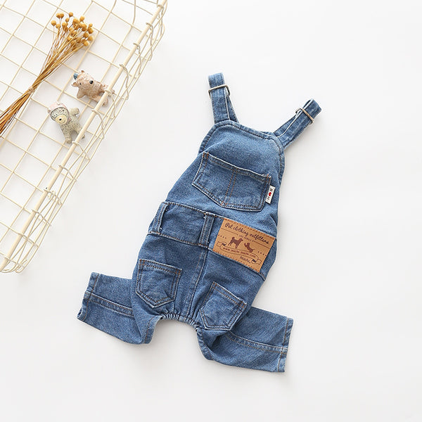 Comfortable stretch jeans pet suspenders