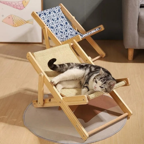 Marco de escalada para gatos de madera maciza reclinable para cuatro estaciones universal