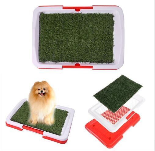 Tapis d'apprentissage de la propreté pour chien et animal de compagnie, 3 couches, grand format, bac à chiots, simulation de toilettes en herbe, pelouse pour l'apprentissage de la propreté en intérieur, fournitures pour animaux de compagnie