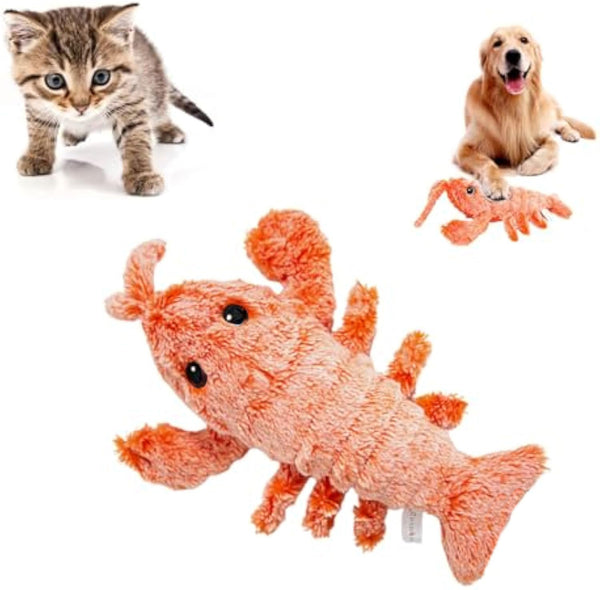 Flopping Lobster Toy For Cats And Small Dogs - Catnip Infused Kitten Toys For Indoor Fun - Chew And Kicker Toy USB-Rechargeable And Washable Design Its Soft Construction Multiple Features And Appea