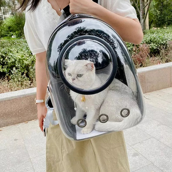 Sac à dos capsule spatiale de luxe pour chat - Sac de transport transparent pour animaux de compagnie pour des sorties élégantes