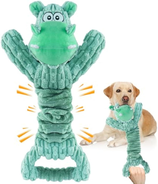 Grands jouets couineurs pour chiens Jouets en peluche pour chiens avec tissu doux pour petits, moyens et grands animaux de compagnie Jouets de tir à la corde pour chiens pour jouer en intérieur