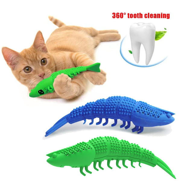 Nuevos juguetes de hierba gatera para gatos, accesorios de limpieza de dientes de 360 ​​grados, juguetes para mascotas, juegos interactivos, cepillo de dientes de goma para masticar, suministros para gatos