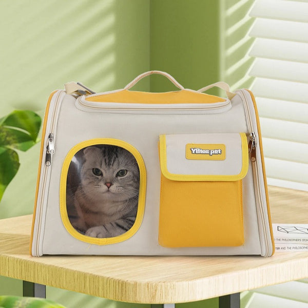 Bolso de gato de gran capacidad para exteriores, portátil y ligero, bandolera tipo bandolera