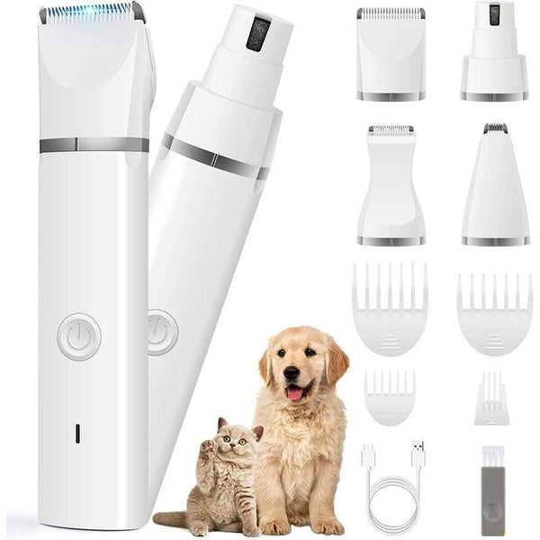 Kit de toilettage professionnel pour chien - Tondeuse à pattes et broyeur à ongles sans fil à faible bruit