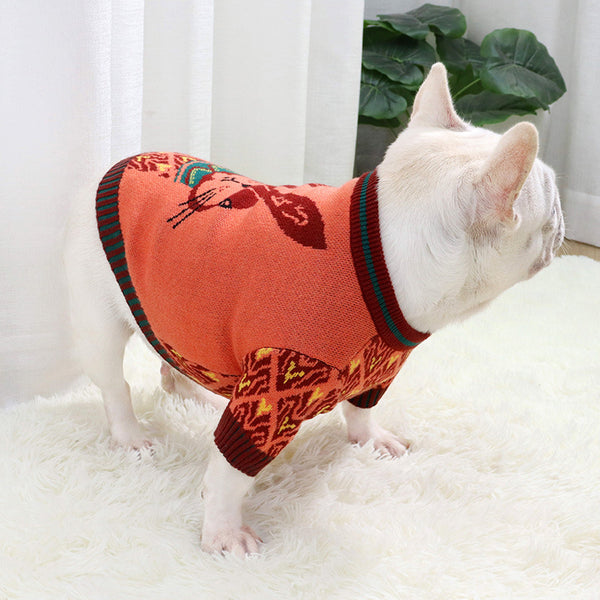 Button Cartoon Jarre Aero Bull Autumn Sweater New Autumn And Winter Dog Clothes