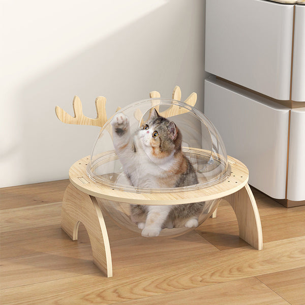 Nido para gatos Antlers Four Seasons Universal Pet Supplies Chamfer Space Capsule Cama para gatos de madera maciza