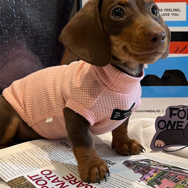 Chaleco de algodón puro con diseño de gofres para mascotas