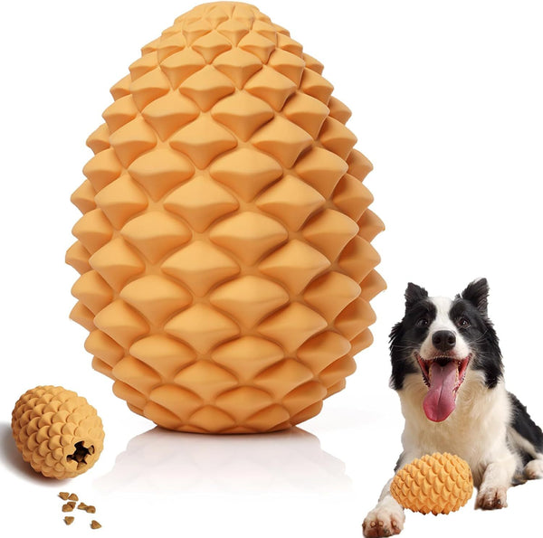 Jouets pour chiens robustes en forme de pomme de pin pour mâcheurs agressifs Jouets à mâcher pour chiens avec distributeur de friandises interactif pour chiens Jouet pour chien indestructible pour chiens de taille moyenne Cadeaux pour chiens robustes