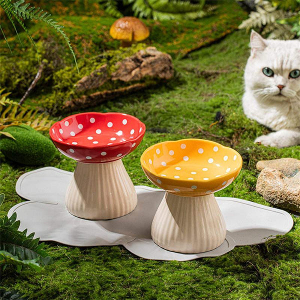 Cute Mushroom Ceramic Pet Bowl