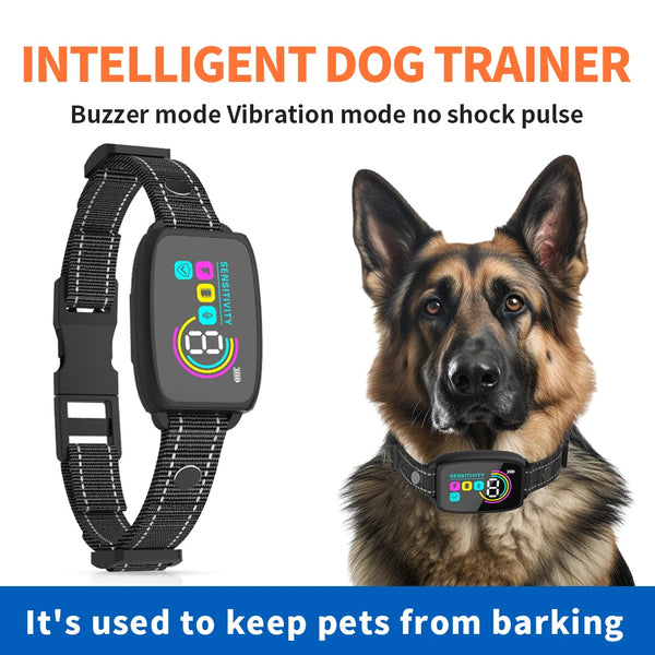 Collier anti-aboiement automatique intelligent pour chien, rechargeable, arrêt des aboiements, affichage numérique HD, collier étanche IP67 pour chiens, produits pour animaux de compagnie