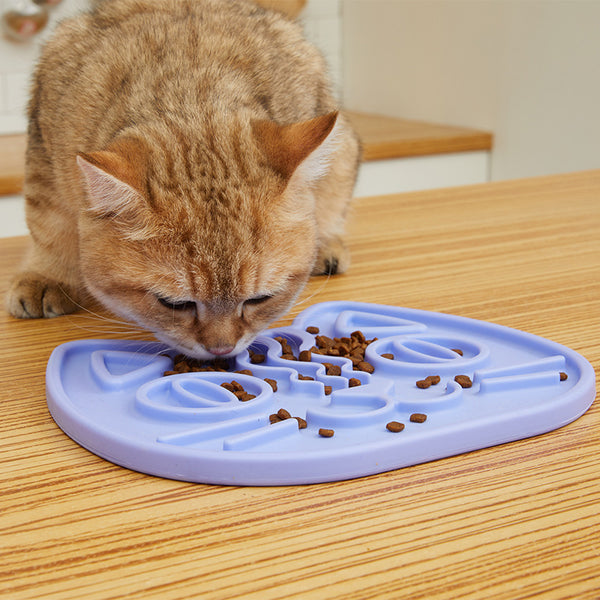 Cuenco de comida lenta de doble cara para perros y gatos que se lamen la lengua