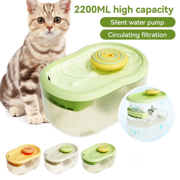 Dispensador de agua para mascotas, alimentador de agua para gatos, ultra silencioso, de gran capacidad, automático, inteligente, herramienta de alimentación de agua para mascotas