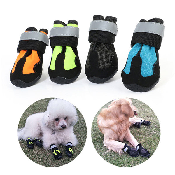 Zapatos de montañismo impermeables, resistentes a las patadas y reflectantes para perros y mascotas