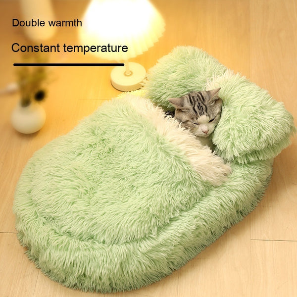 Long Wool Oval Plus Quilt Warm Cat Nest More Than Pet Bed Colors Winter