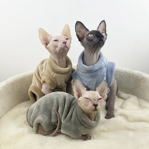 Sphinx Hairless Cat Flannel Thermal Four-legged Jacket