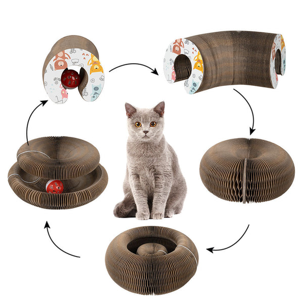 Manufacturer Wholesale Deformable Interactive Corrugated Foldable Cat Scratcher Cardboard