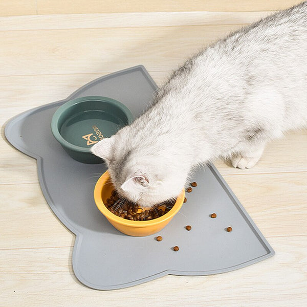 Alfombrilla de silicona para mascotas: almohadilla de alimentación impermeable para perros y gatos