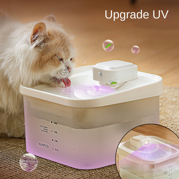 Dispensador automático de agua con esterilización por rayos ultravioleta y filtro circulante para gatos