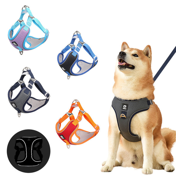 Harnais pour chien de compagnie chiot réglable en maille respirante selle réfléchissante pour petits chiens moyens chats fournitures pour animaux de compagnie