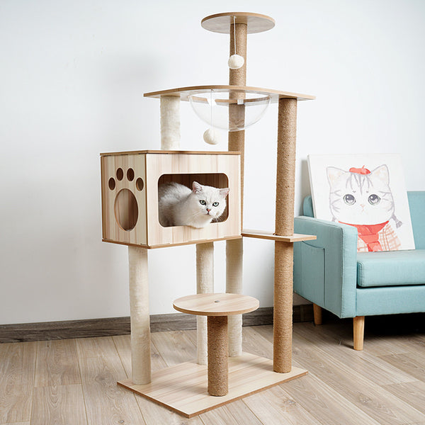 Cat Crawl Nest Scratching Board Tree Supplies Pet Toy Space Capsule