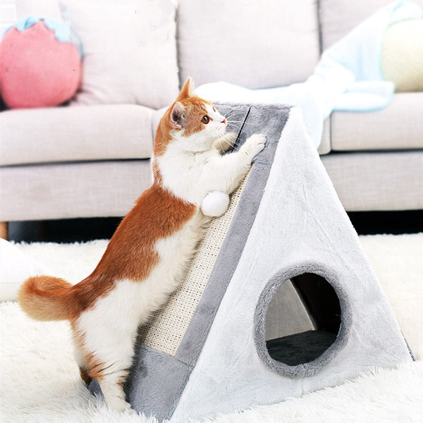 Jouet créatif triangulaire en sisal pour chat