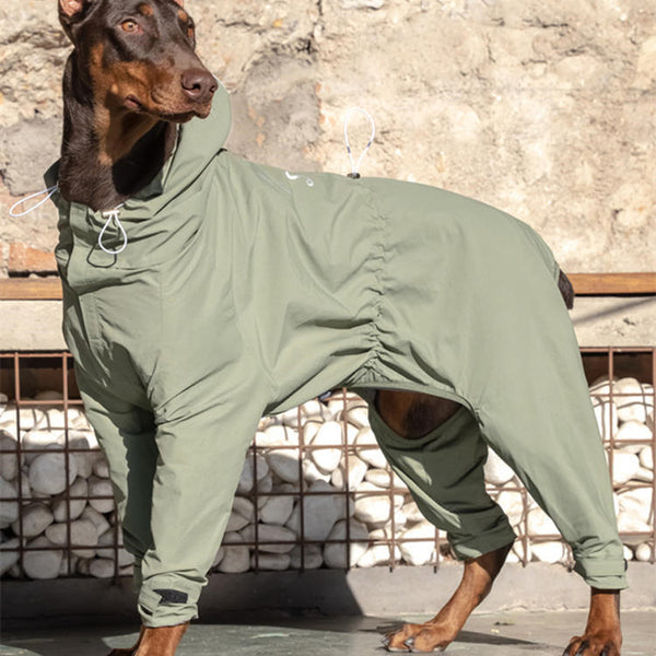 Traje de montañismo para exteriores de una pieza para mascotas de tamaño mediano y grande Shiba Inu de cuatro patas, ropa informal de asalto