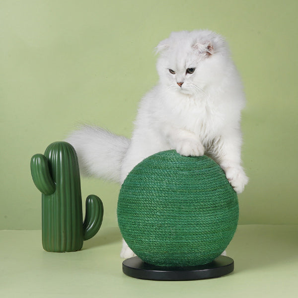 Planche à gratter pour chat en forme de cactus avec poteau en sisal