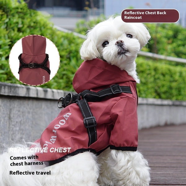 Puppy Dog Raincoat Four-legged Waterproof All-inclusive Poncho