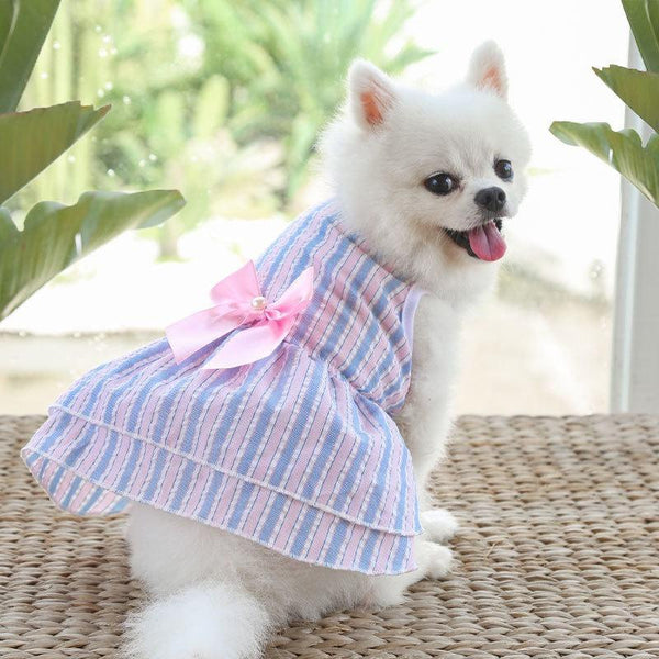 Summer Striped Butterfly Dog Skirt