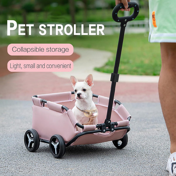 Poussette pour animaux de compagnie, chariot pour chien et chat, petit chariot pour animaux de compagnie, portable, pliable, rangement en voiture