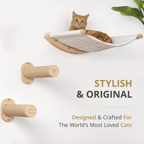 Nid pour chat mural en bois