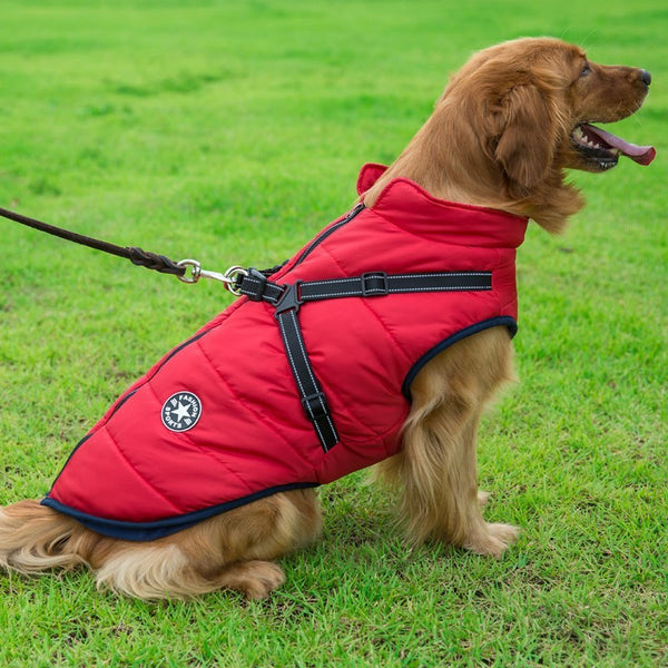 Reflective Large Dog Clothes Cold-proof Warm Pet Coat Waterproof Autumn And Winter Dog Shell Coat