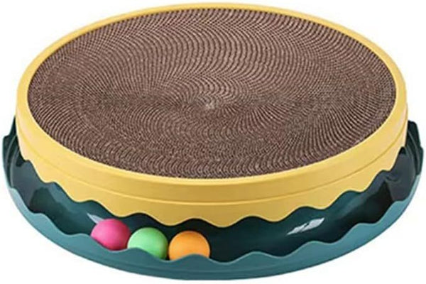 Round Cat Scratcher Toy Cat Scratcher Pad With Ball Interactive Training Exercise Mouse Play Toy With Ball Scratching Board Cat Scratcher Interactive Cat Toys For Indoor Cats Exercise Play