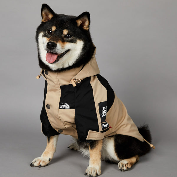 Khaki Windproof And Rainproof New Large Dog Raincoat Pet Shell Jacket