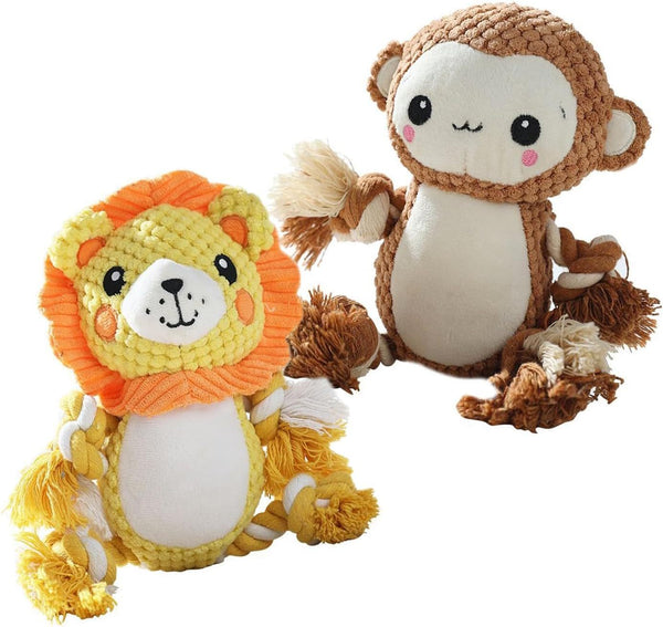 Jouets en peluche couineurs pour chiens Assortiment de jouets en peluche Ensemble de valeur Jouet couineur pour chiots pour chiens de taille moyenne et grande