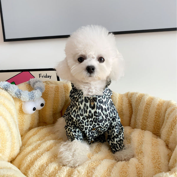 Pet Dog Coat Leopard Print Trench Coat