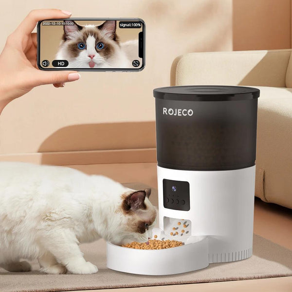 Distributeur automatique de nourriture pour chat intelligent avec caméra et enregistreur vocal