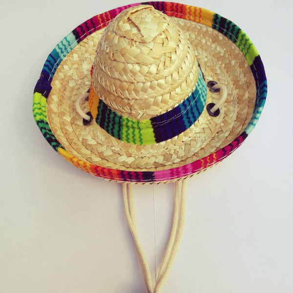 Suministros para mascotas Sombrero de paja tejido en miniatura para perros y mascotas Sombrero de paja mexicano para mascotas Sombrero para el sol para gatos y mascotas